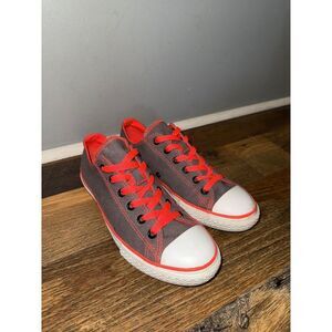 Converse Double Tongue Grey Orange Animal Print Junior Size 5/ EU 37.5